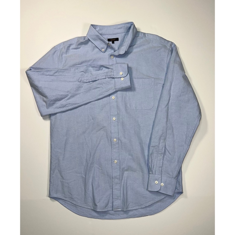 Quince Oxford Shirt Mens Large Pale Blue 100% Organic Cotton Button Down